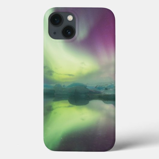 アイスランド、ジョクルサロン。Aurora Lights反射 Case-Mate iPhoneケース (裏面)