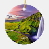 アイスランド・セルジャランドフォス セラミックオーナメント (正面)