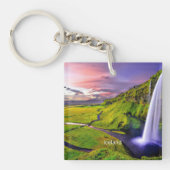 アイスランド，セルジャランフォス キーホルダー (正面)