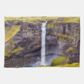 アイスランド，ハイフォスの滝 キッチンタオル (横)