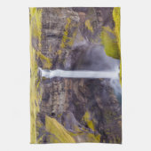 アイスランド，ハイフォスの滝 キッチンタオル (縦)