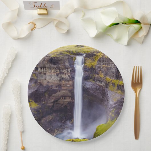 アイスランド,ハイフォスの滝 ペーパープレート (ウェディング)
