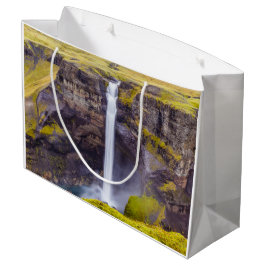 アイスランド，ハイフォスの滝 ラージペーパーバッグ