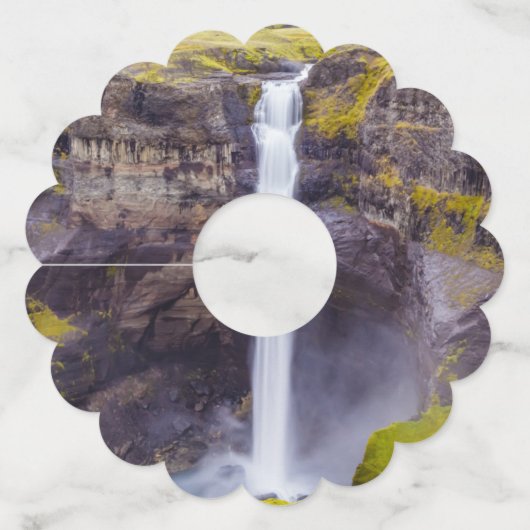 アイスランド，ハイフォスの滝 ワイングラスタグ (裏面)