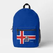アイスランド，バックパック，アイスランド国旗/愛国心 プリントバックパック (正面)