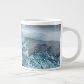 アイスランド、ビーチの海のブルーアイス ジャンボコーヒーマグカップ (右)