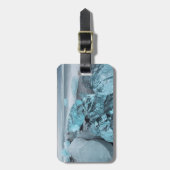 アイスランド、ビーチの海のブルーアイス ラゲッジタグ (正面縦)