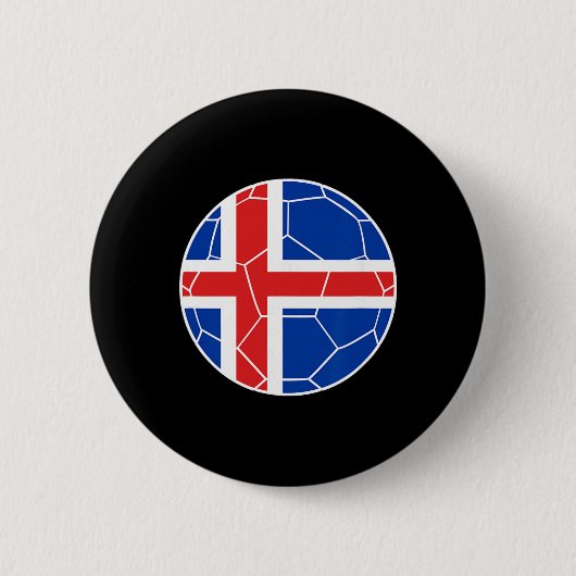 アイスランド フラッグ サッカー アイスランド サッカー 缶バッジ (正面)