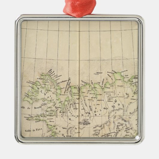 アイスランド、ヨーロッパ メタルオーナメント (正面)