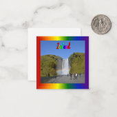 アイスランド – レインボーウォーターフォール ノートカード (正面/裏面インサイチュ)