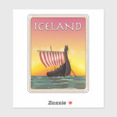 アイスランド ヴァイキング 旅行ポスター シール (シート)