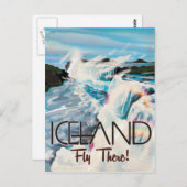 アイスランド ヴィンテージ トラベル ポスター ポストカード (正面/裏面)
