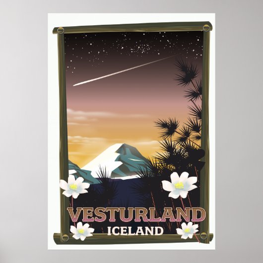 アイスランド ヴェストゥルランド 旅行ポスター ポスター (正面)