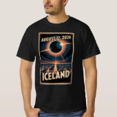 アイスランド 日食 2026 Tシャツ レイキャヴィーク グループ (正面)
