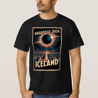 アイスランド 日食 2026 Tシャツ レイキャヴィーク グループ
