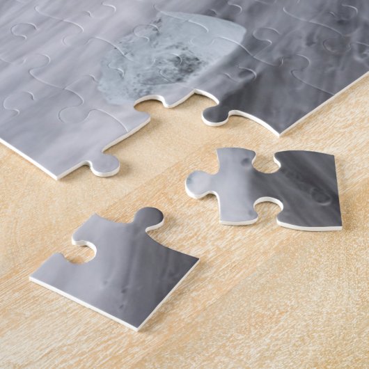 アイスランド、氷のついた荒海景 ジグソーパズル (側面)