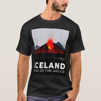 アイスランド 火山 ファイア アイス ハイキング キャンプ アウトドア Tシャツ