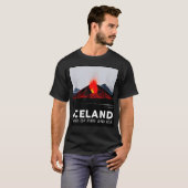 アイスランド 火山 ファイア アイス ハイキング キャンプ アウトドア Tシャツ (正面フル)