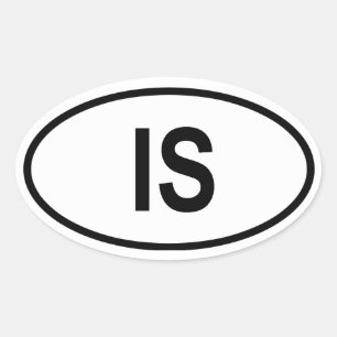 アイスランド「IS」 楕円形シール