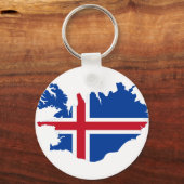 アイスランドISイスランド国旗の地図 キーホルダー (正面)