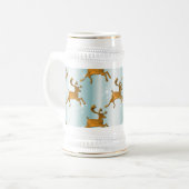 アイスランニングクリスマスの間のゴールデントナカイ ビールジョッキ (正面左)