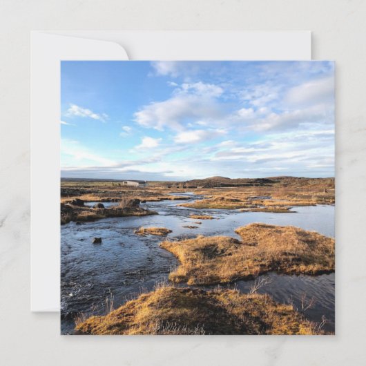 アイスランパーソナライズされたド風景グリーティングカード シーズンカード (正面)