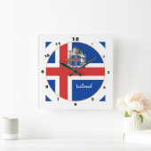 アイスランモダンド国旗、アイスランドトレンディーホーム/デザイン スクエア壁時計 (ホーム)