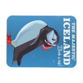 アイスラン威厳のあるプフィンのヴィンテージ旅行ポスター マグネット (横)