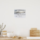 アイスラン淡い色のドの泡立つ海シースケープ ポスター (キッチン)