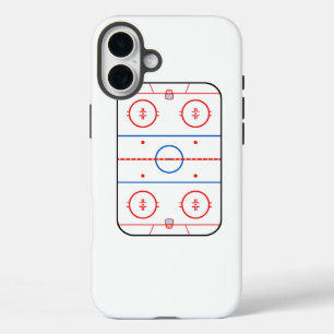 アイスリンク図ホッケーゲームグラフィック iPhone 16 PLUSケース