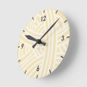 アイスレモン抽象芸術様式化されたヤーンボールラウンドクロック ラウンド壁時計 (傾斜)