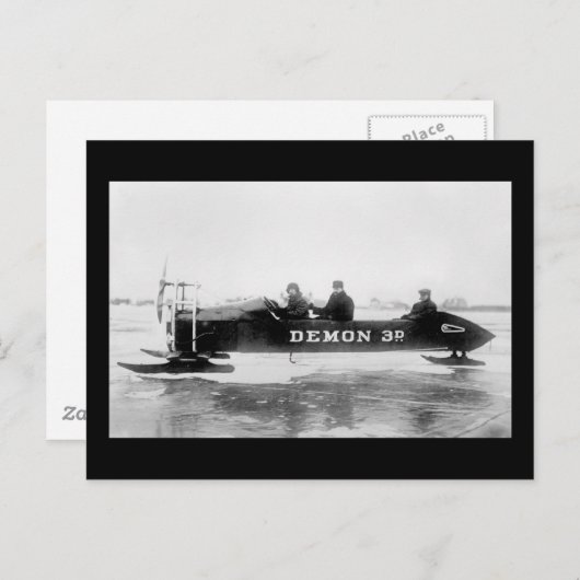 アイスレース、ダルス、1910年代 ポストカード (正面/裏面)