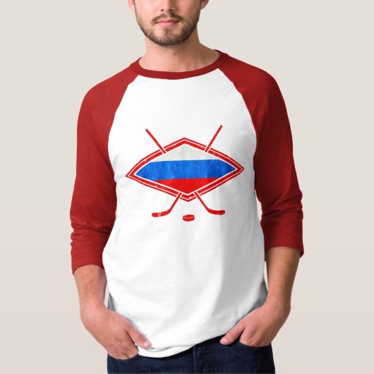 アイスロシアのホッケー国旗 Tシャツ (正面)
