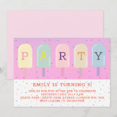 アイスロリーサマー誕生日 招待状 (正面/裏面)