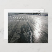 アイスロード，ボイジャー国立公園， MN ポストカード (正面/裏面)