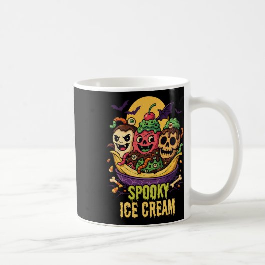 アイス不気味クリームデザートハロウィーンデザイン コーヒーマグカップ (右)