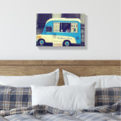 アイス伝統的クリームヴィンテージかわいいトラック キャンバスプリント (インサイチュ (寝室))