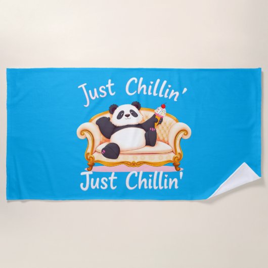 アイス保クリームで落ち着いてチリン ビーチタオル (正面)