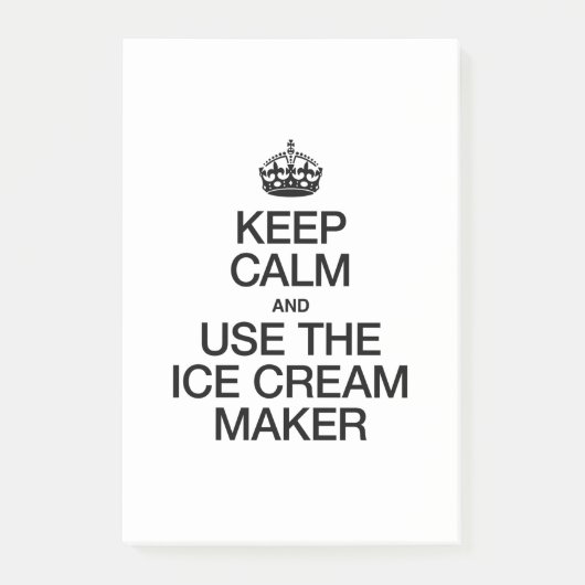アイス保クリームメーカーを使用して落ち着く ポストイット (正面)