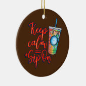 アイス保コーヒーで静かな飲みおもしろい水 セラミックオーナメント (右)