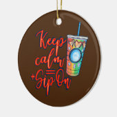 アイス保コーヒーで静かな飲みおもしろい水 セラミックオーナメント (左)