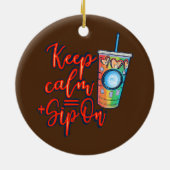 アイス保コーヒーで静かな飲みおもしろい水 セラミックオーナメント (裏面)