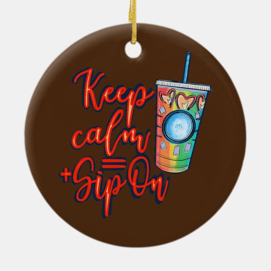 アイス保コーヒーで静かな飲みおもしろい水 セラミックオーナメント (裏面)