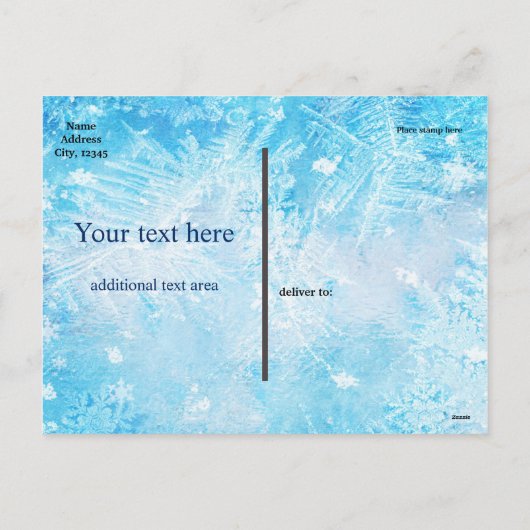 アイス凍っていウィンタースノーフレークスホリデーポストカード シーズンポストカード (裏面)