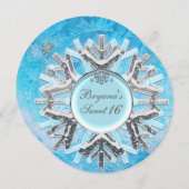 アイス凍っていウィンターワンダーランドスウィート16招待状 招待状 (正面/裏面)