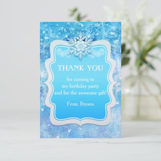アイス凍っていウィンターワンダーランドパーティーサンキューカード サンキューカード (スタンド正面)