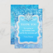 アイス凍っていウィンターワンダーランドパーティーサンキューカード サンキューカード (正面/裏面)
