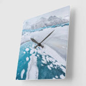 アイス凍っていランド氷河 スクエア壁時計 (傾斜)