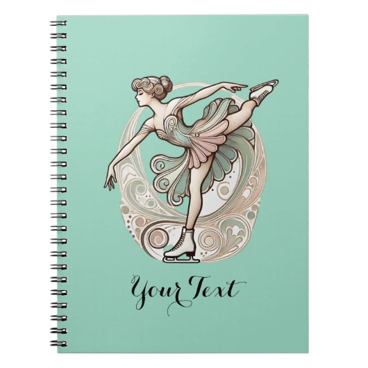 アイス姿スケーター螺旋巻きノート ノートブック (正面)