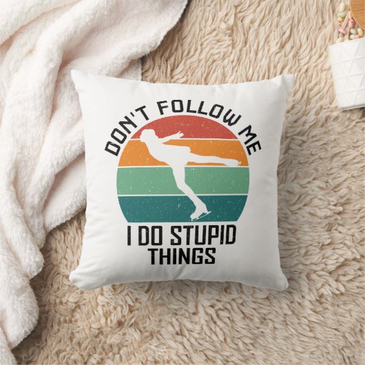 アイス後を追スケーターのバカなことはやるなクール クッション (ブランケット)